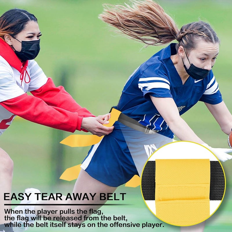 Hilhook Flag Football Belts, 14 Player Flag Football Set with 42 Flags for Kids Youth and Adults Training Equipment - Image 4